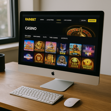 Rainbet Casino - Interface Plateforme Bureau - Jeux Belges