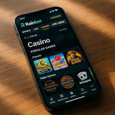 Rainbet Casino - Plateforme Mobile - Jeux Responsifs Belgique